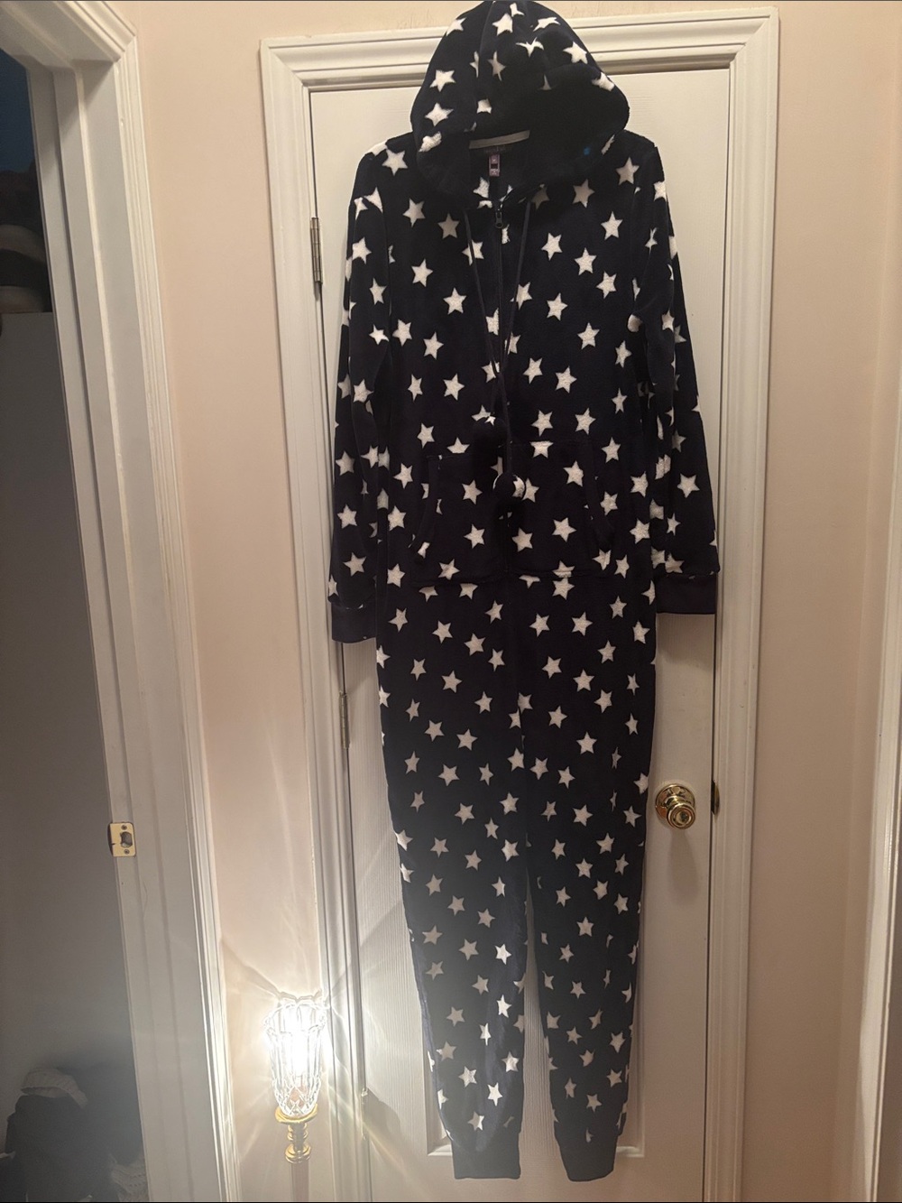 NWOT long tall sally Black and White Star-Print Hooded onesie